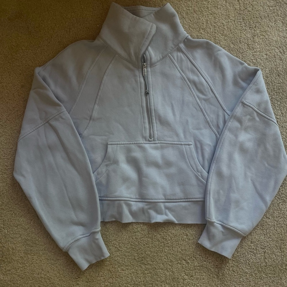 Lululemon scuba quarter zip blue linen